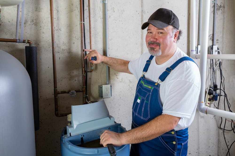 how to clean a water softener resin tank