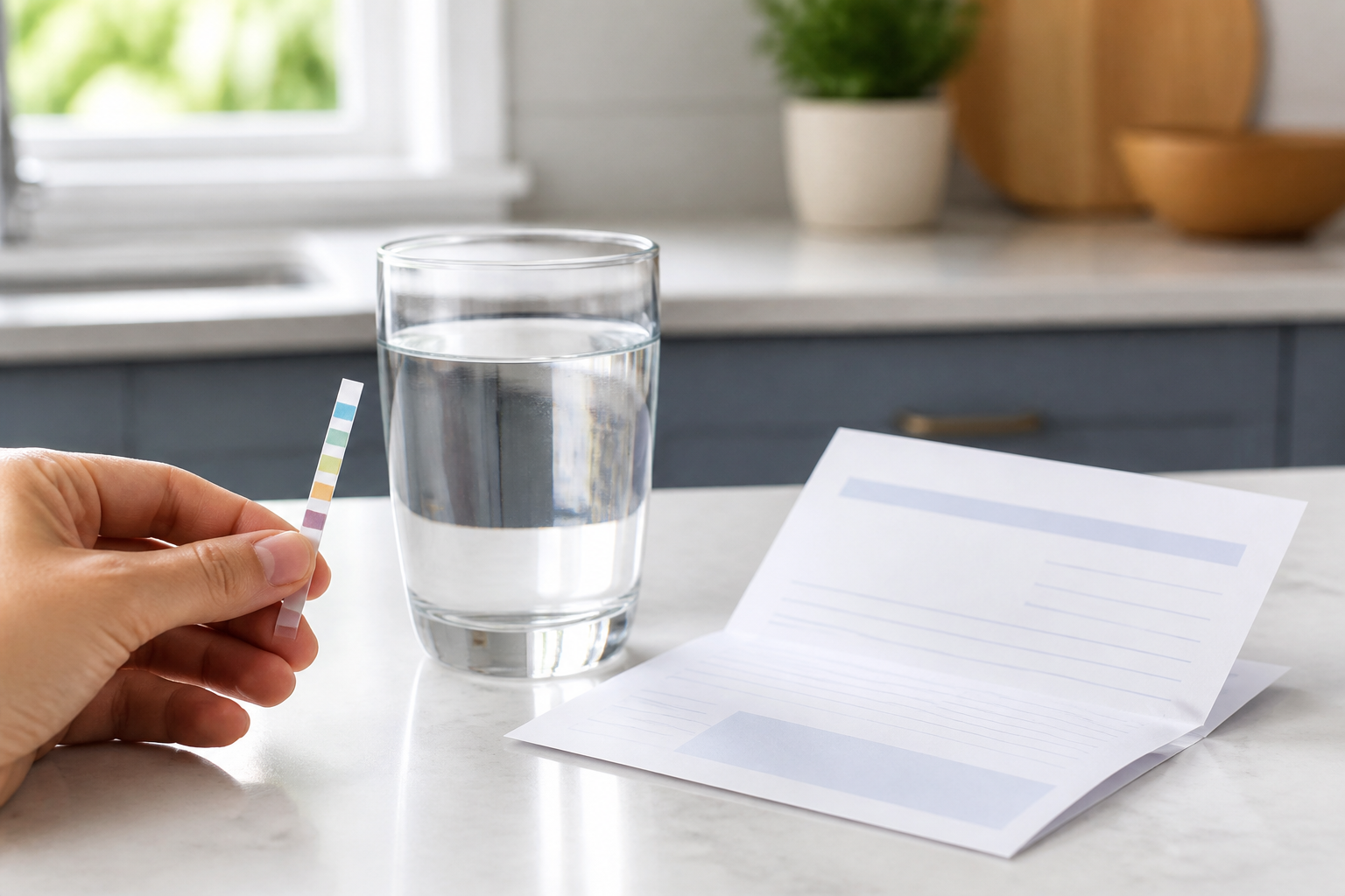 Comparing a local water report with a home water hardness test