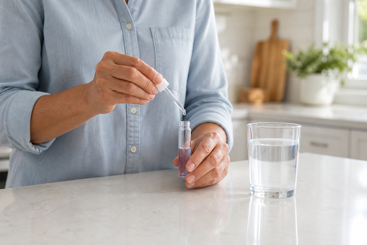 Home water hardness test used before choosing a water softener